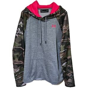 Under Armour Women's Gray Camo Hoodie Pullover with Kangaroo Pockets Size LG